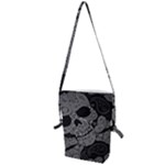 Paisley Skull, Abstract Art Folding Shoulder Bag