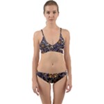 Paisley Texture, Floral Ornament Texture Wrap Around Bikini Set