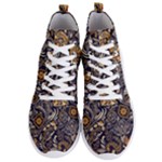 Paisley Texture, Floral Ornament Texture Men s Lightweight High Top Sneakers