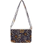 Paisley Texture, Floral Ornament Texture Double Gusset Crossbody Bag