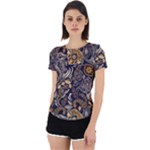 Paisley Texture, Floral Ornament Texture Back Cut Out Sport T-Shirt