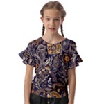 Paisley Texture, Floral Ornament Texture Kids  Cut Out Flutter Sleeves