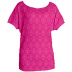 Pink Pattern, Abstract, Background, Bright Women s Oversized T-Shirt