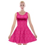 Pink Pattern, Abstract, Background, Bright Velvet Skater Dress