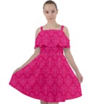 Pink Pattern, Abstract, Background, Bright Cut Out Shoulders Chiffon Dress