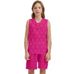 Pink Pattern, Abstract, Background, Bright Kids  Basketball Mesh Set