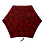 Red Floral Pattern Floral Greek Ornaments Mini Folding Umbrellas