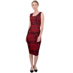 Red Floral Pattern Floral Greek Ornaments Sleeveless Pencil Dress