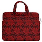 Red Floral Pattern Floral Greek Ornaments MacBook Pro 16  Double Pocket Laptop Bag 