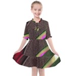 Flower Patterns Pattern Beige Green Kids  All Frills Chiffon Dress