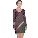 Circle Colorful Shine Line Pattern Geometric Long Sleeve Nightdress