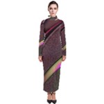 Circle Colorful Shine Line Pattern Geometric Turtleneck Maxi Dress