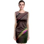 Circle Colorful Shine Line Pattern Geometric Sleeveless Velvet Midi Dress