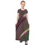 Circle Colorful Shine Line Pattern Geometric Kids  Short Sleeve Maxi Dress