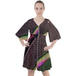 Circle Colorful Shine Line Pattern Geometric Boho Button Up Dress