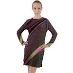 Circle Colorful Shine Line Pattern Geometric Long Sleeve Hoodie Dress