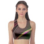 Texture Abstract Curve  Pattern Red Fitness Sports Bra