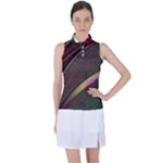 Pattern Texture Leaves Women s Sleeveless Polo T-Shirt