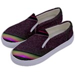 Texture Abstract Curve  Pattern Red Kids  Canvas Slip Ons