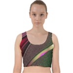 Texture Abstract Curve  Pattern Red Velvet Racer Back Crop Top