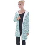 Round Ornament Texture Longline Hooded Cardigan