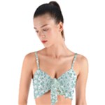 Round Ornament Texture Woven Tie Front Bralet