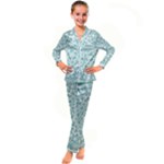 Round Ornament Texture Kids  Satin Long Sleeve Pajamas Set