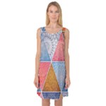 Texture With Triangles Sleeveless Satin Nightdress