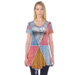 Texture With Triangles Short Sleeve Tunic 