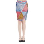 Texture With Triangles Midi Wrap Pencil Skirt