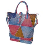 Texture With Triangles Buckle Top Tote Bag