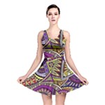 Violet Paisley Background, Paisley Patterns, Floral Patterns Reversible Skater Dress