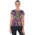 Violet Paisley Background, Paisley Patterns, Floral Patterns Short Sleeve Sports Top 