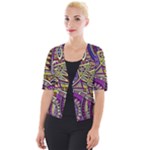 Violet Paisley Background, Paisley Patterns, Floral Patterns Cropped Button Cardigan