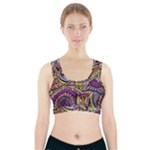 Violet Paisley Background, Paisley Patterns, Floral Patterns Sports Bra With Pocket