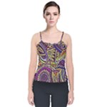 Violet Paisley Background, Paisley Patterns, Floral Patterns Velvet Spaghetti Strap Top