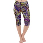 Violet Paisley Background, Paisley Patterns, Floral Patterns Lightweight Velour Cropped Yoga Leggings