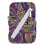 Violet Paisley Background, Paisley Patterns, Floral Patterns Belt Pouch Bag (Small)