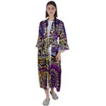 Violet Paisley Background, Paisley Patterns, Floral Patterns Maxi Satin Kimono