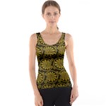 Yellow Floral Pattern Floral Greek Ornaments Women s Basic Tank Top