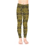 Yellow Floral Pattern Floral Greek Ornaments Kids  Leggings