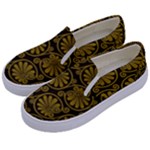 Yellow Floral Pattern Floral Greek Ornaments Kids  Canvas Slip Ons