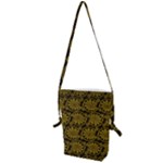 Yellow Floral Pattern Floral Greek Ornaments Folding Shoulder Bag