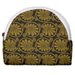 Yellow Floral Pattern Floral Greek Ornaments Horseshoe Style Canvas Pouch