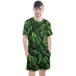 Green leaves Men s Mesh T-Shirt and Shorts Set