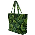 Green leaves Zip Up Canvas Bag