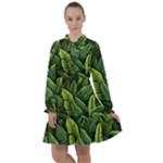 Green leaves All Frills Chiffon Dress