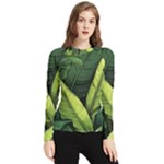 Banana leaves pattern Women s Long Sleeve Rash Guard