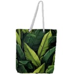 Banana leaves pattern Full Print Rope Handle Tote (Large)