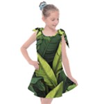 Banana leaves pattern Kids  Tie Up Tunic Dress